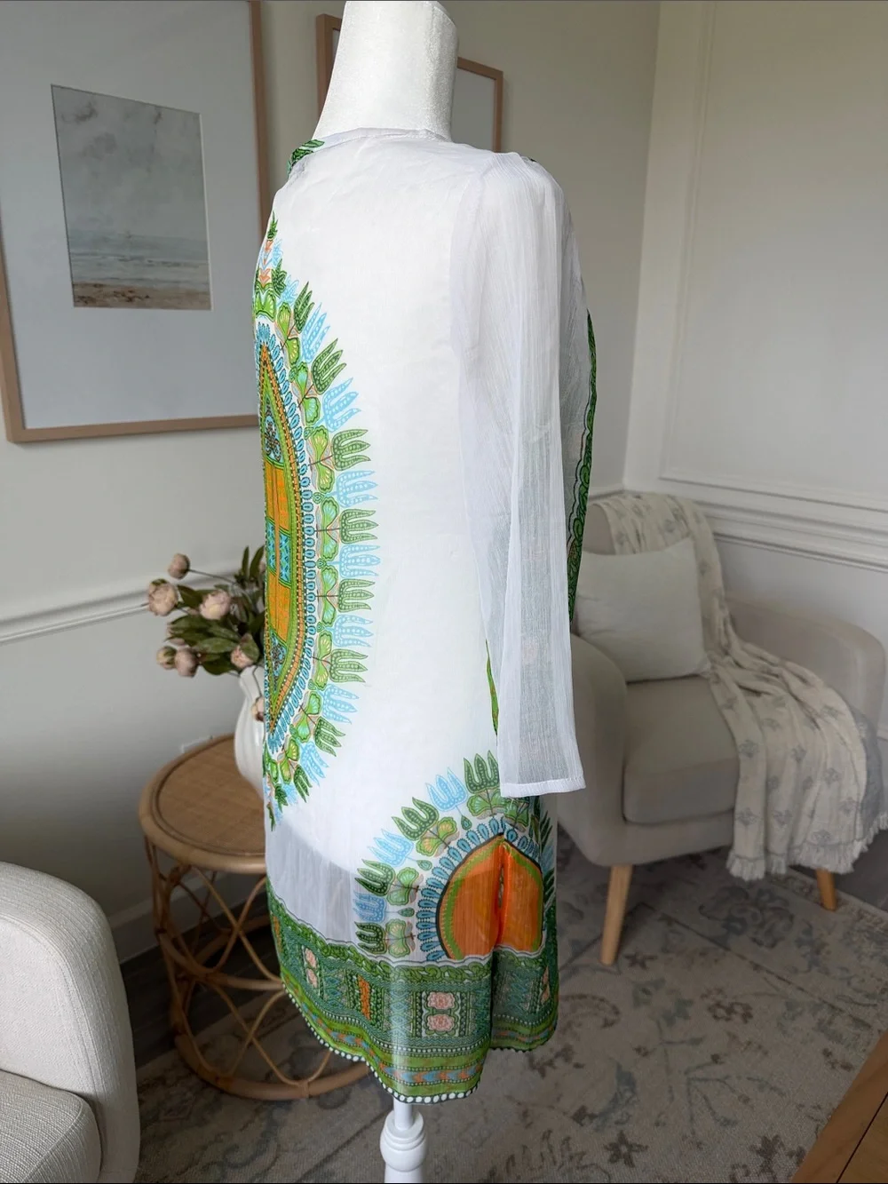 Vintage Y2K Pucci Color Resort Cover Up Dress Euro Summer Beachwear OS